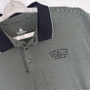 Walt Disney World Parks Polo Shirt Mens XL Gray Black Striped Stretch Comfort